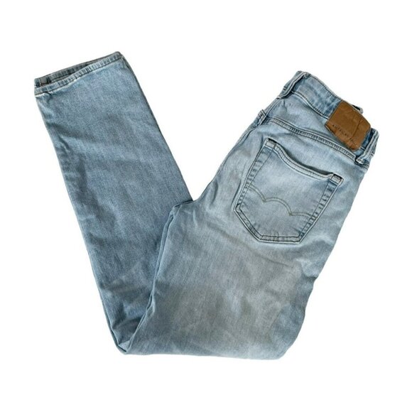 American Eagle Mens Sz 29 x 30.5 Athletic Airflex Light Wash Straight Leg Jeans - Picture 1 of 10